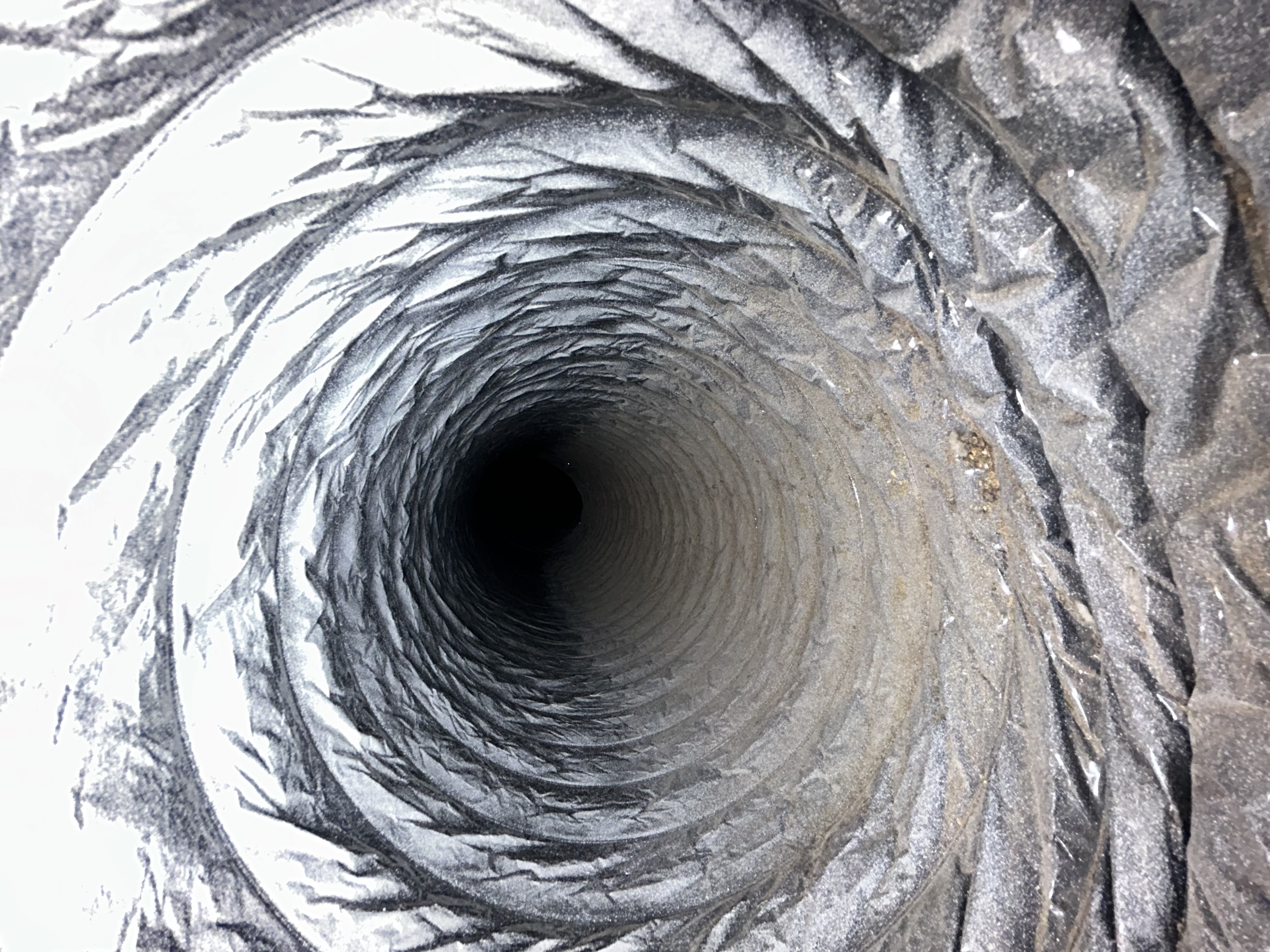 Dirty air duct before cleaning